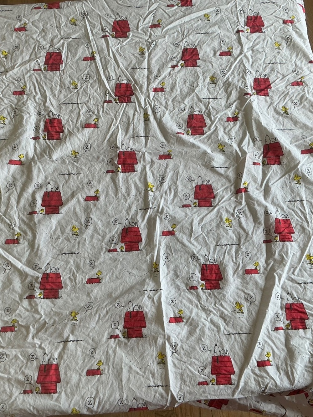 Peanuts Worldwide 100% Cotton TWIN Fitted Snoopy & Woodstock Sheet - Picture 2 of 5